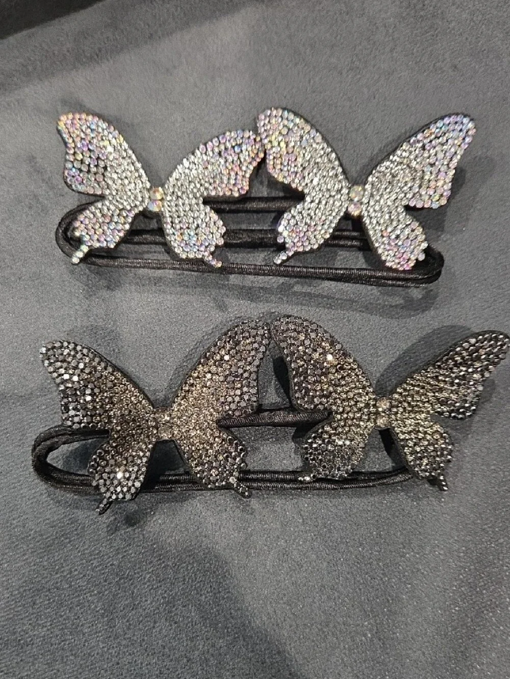 2Pcs Rhinestone Butterfly Hair Bun maker